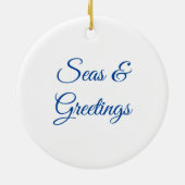 Meas & Greetings | SandDollars und Meereswellen Keramik Ornament (Hinten)