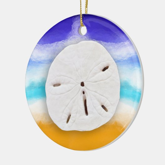 Meas & Greetings | SandDollars und Meereswellen Keramik Ornament (Links)