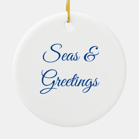 Meas & Greetings | SandDollars und Meereswellen Keramik Ornament (Hinten)