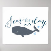 Meas the Day Vintag Whale Poster (Vorne)