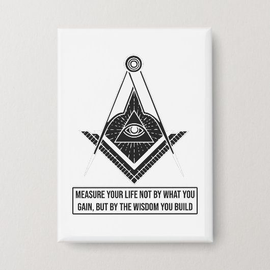 Measure Your Life by Wisdom | Inspirational Quote Button (Vorderseite)