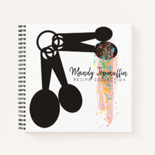 Measuring spoons personalized cookbook recipe notizblock