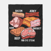 Meat Lover Men Barbecue Brisket Steak Grill GRILLE Fleecedecke (Vorderseite)