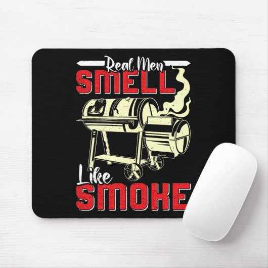 Meat Lover Real Men Smell Like Smoke Funny Men Mousepad (Mit Mouse)