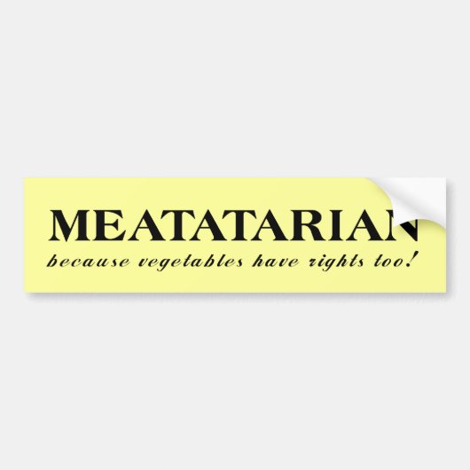 Meatatarian Gemüse-lustiger Autoaufkleber-Spaß Autoaufkleber (Vorne)