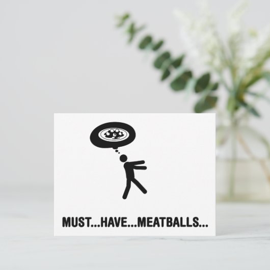 Meatball Lover Postkarte (Stehend Vorderseite)