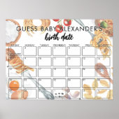 Meatball Pasta Italian Baby Shower Due Date Game Poster (Vorne)