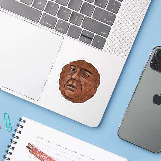 Meatball RonSticker Aufkleber (Laptop mit iPhone)