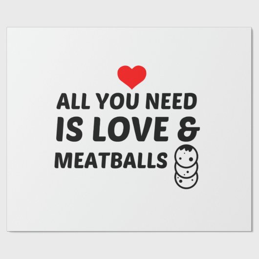 MEATBALLS AND LOVE GESCHENKPAPIER (Flach)