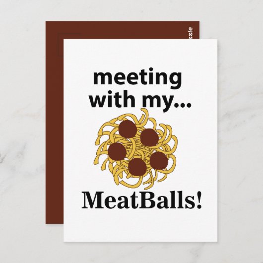Meatballs Funny Meeting mit meinen Meatballs Postkarte (Vorne/Hinten)