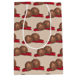 Meatballs Marinara Italienisches Restaurant Küche Mittlere Geschenktüte