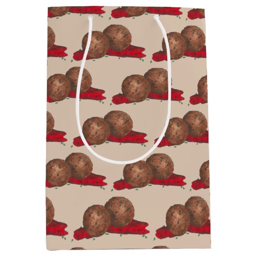 Meatballs Marinara Italienisches Restaurant Küche Mittlere Geschenktüte (Vorderseite)