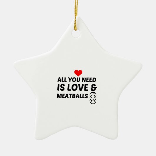 MEATBALLS UND LIEBE KERAMIK ORNAMENT (Vorne)
