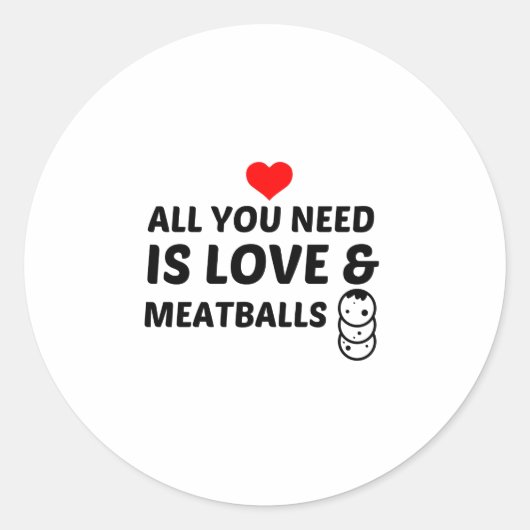MEATBALLS UND LIEBE RUNDER AUFKLEBER (Vorderseite)