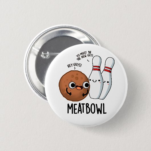 Meatbowl Funny Meatball Pub Button (Vorne & Hinten)