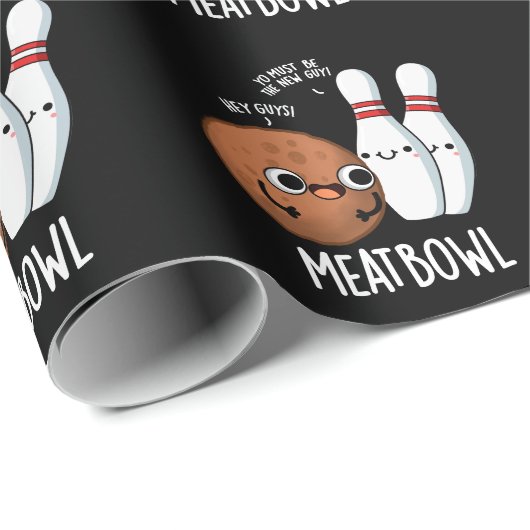 Meatbowl Funny Meatball Puff Dark BG Geschenkpapier (Rolleneckpunkt)