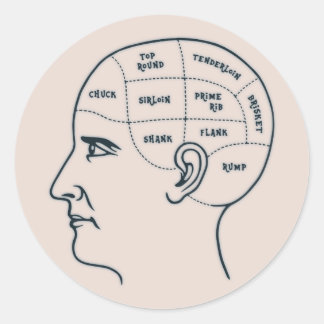Meathead Phrenology Runder Aufkleber
