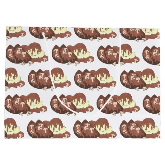 Meatloaf Meat Loaf Kartoffeln Mushroom Gravy Feins Große Geschenktüte (Rückseite)