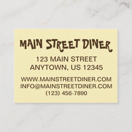 Meatloaf Meat Loaf Potato Restaurant Food Diner Visitenkarte (Rückseite)