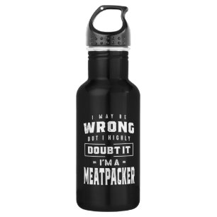 Meatpacher Job Title T-Shirt Geschenk für Männer F Edelstahlflasche
