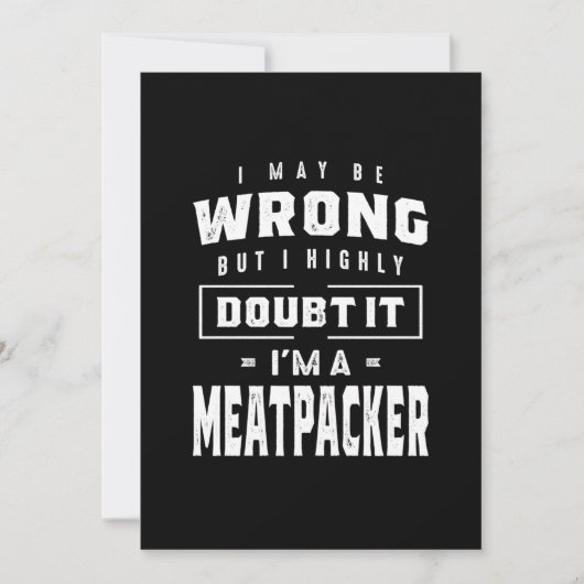 Meatpacher Job Title T-Shirt Geschenk für Männer F Einladung (Vorderseite)