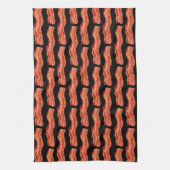 Meaty Bacon Pattern Black Background Handtuch (Vertikal)