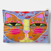Meau! Abstrakt Art Cat Face Zubehörtasche (Rückseite)