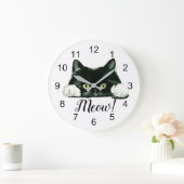Meau! Katze Große Wanduhr (Zuhause)