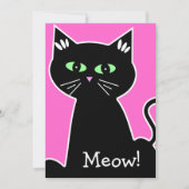 Meau! Mit Augen Schwarzer Junggeselinnen-Abschied Einladung (Vorderseite)