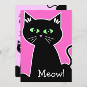 Meau! Mit Augen Schwarzer Junggeselinnen-Abschied Einladung (Vorne/Hinten)