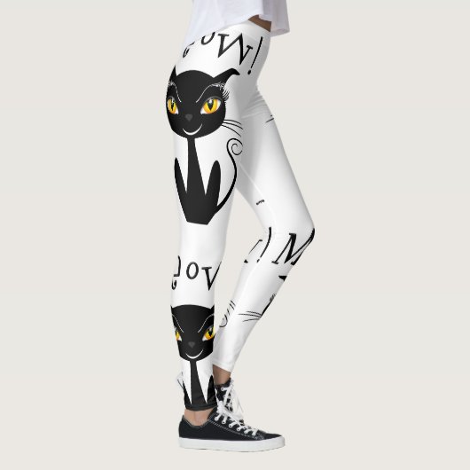 Meau! Whimsical Black Cat Leggings (Rechts)