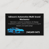 Mecánico Automotriz Spanischer Mechaniker Visitenkarte (Rückseite)