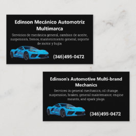 Mecánico Automotriz Spanischer Mechaniker Visitenkarte