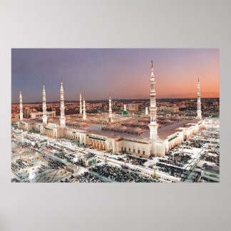 Mecca Al-Masjid an-Nabawi im Maghrib-Gebetspreis Poster