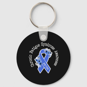 Mecfs Chronic Fatigue Syndrome Awareness Floral Bl Schlüsselanhänger