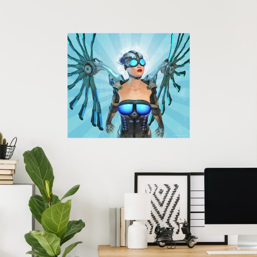 Mech Angel Surreal Art Poster (Heimbüro)