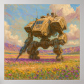 Mech in Meadow - Pastellfarben Poster (Vorne)