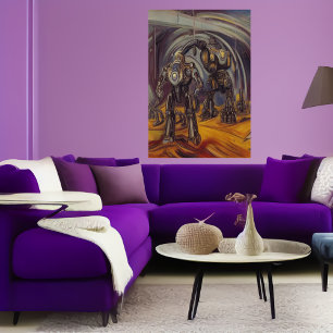 Mech Roboter auf einem Alien-Planeten   AI Art Pos Poster