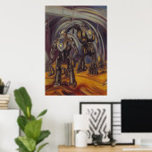 Mech Roboter auf einem Alien-Planeten | AI Art Pos Poster (Heimbüro)