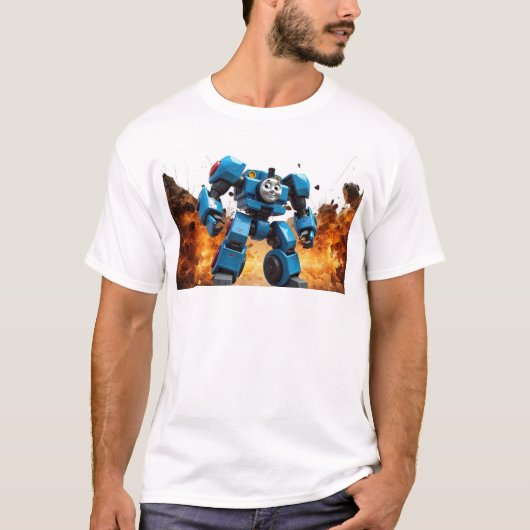 Mecha-Boom! Thomas der Panzer...Mech Motor Train B T-Shirt (Vorderseite)