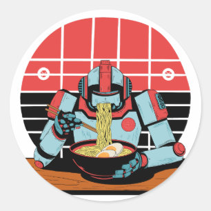 Mecha Ramen Runder Aufkleber