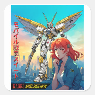 MECHA WARRIOR - KAORI'S ANGEL SUITE MK78 QUADRATISCHER AUFKLEBER