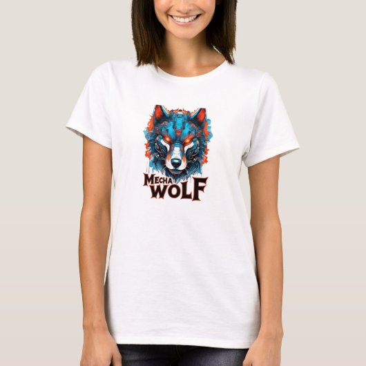 Mecha Wolf Damen Basic T-Shirt (Vorderseite)