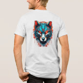 Mecha Wolf Grafik-Doppelprint Tri-Blend Shirt (Rückseite)