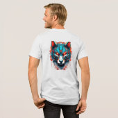Mecha Wolf Grafik-Doppelprint Tri-Blend Shirt (Rückseite voll)