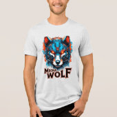 Mecha Wolf Graphic Double Print Tri-Blend Shirt (Vorderseite)