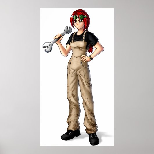 Mechanic Anime Girl Poster (Vorne)