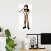 Mechanic Anime Girl Poster (Heimbüro)