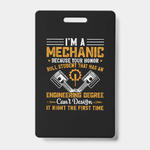 Mechanic Art Ich bin ein Mechaniker Ausweis