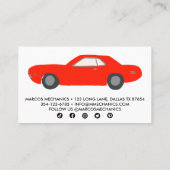 MECHANIC Automobile Classic Car Auto Reparatur CUS Visitenkarte (Rückseite)
